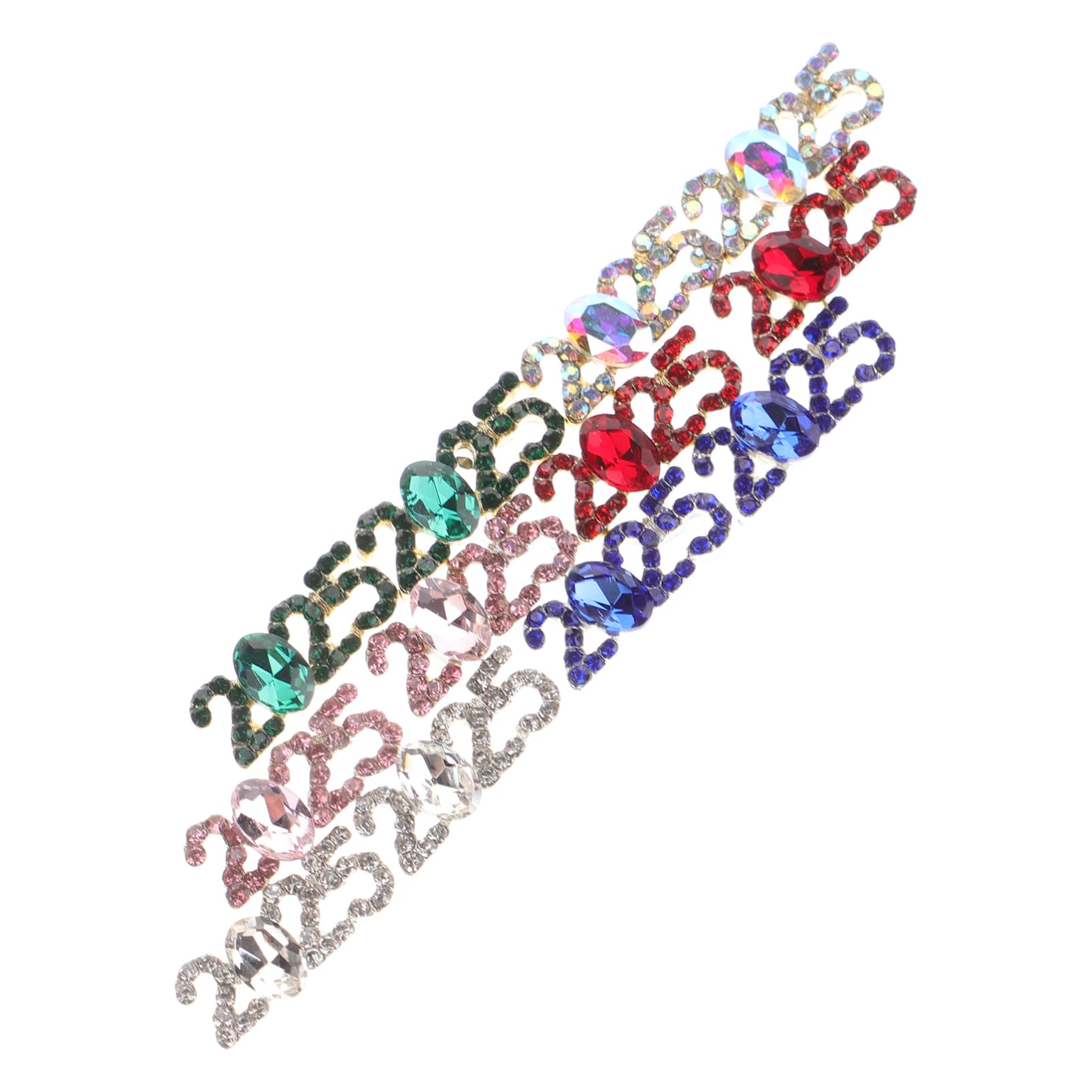 Beavorty Luxury Nail Charms 12pcs Number Style Nail Jewelry Metal and Rhinestones Decorations Set