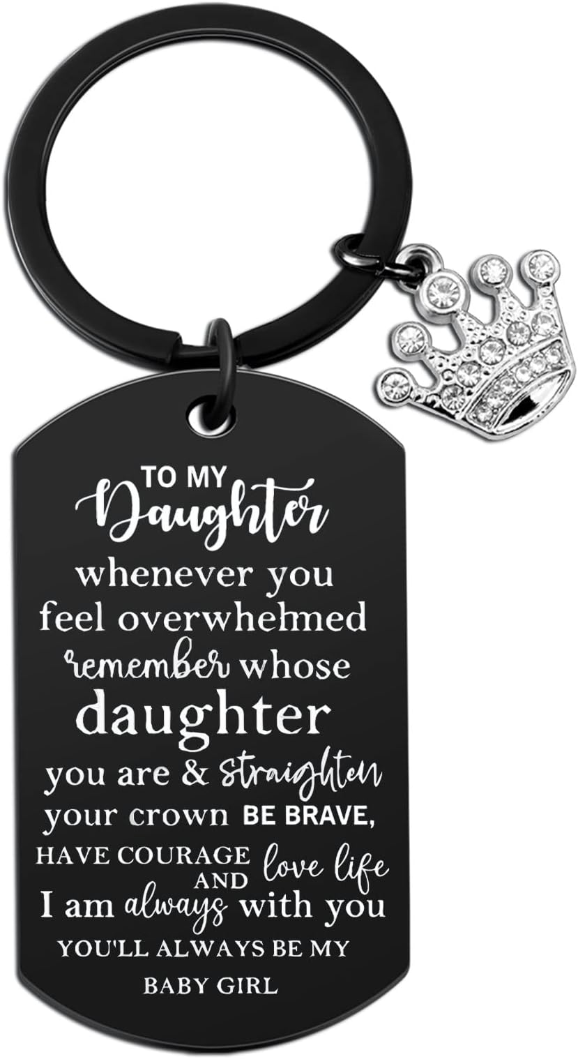 ibiwe Daughter Gift From Mom Dad To My Badass Daughter Keychain Valentines Day Gifts for Daughters Birthday Gift For Step Daughter Her From Mother Father