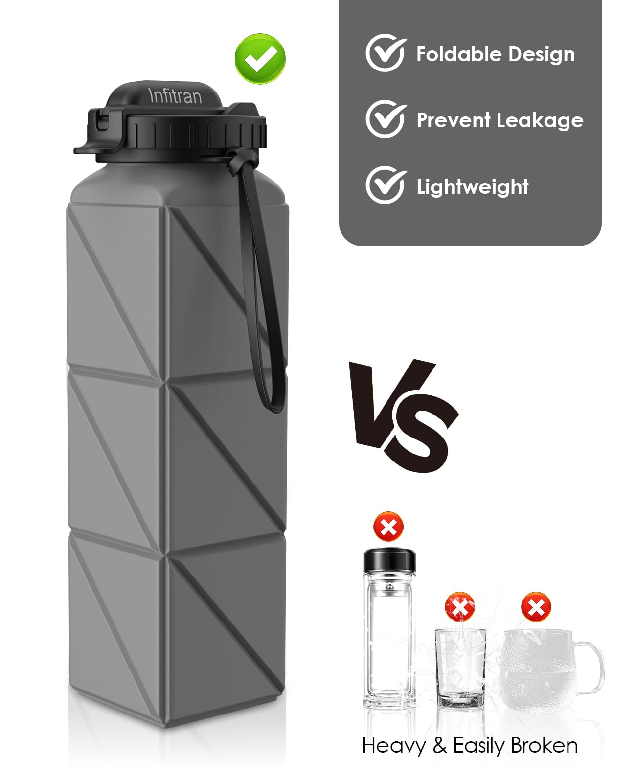 2 Faltbare Silikon Wasserflaschen – BPA-frei, Auslaufsicher, Mit Strohhalm & Band, Ideal Für Sport & Reisen