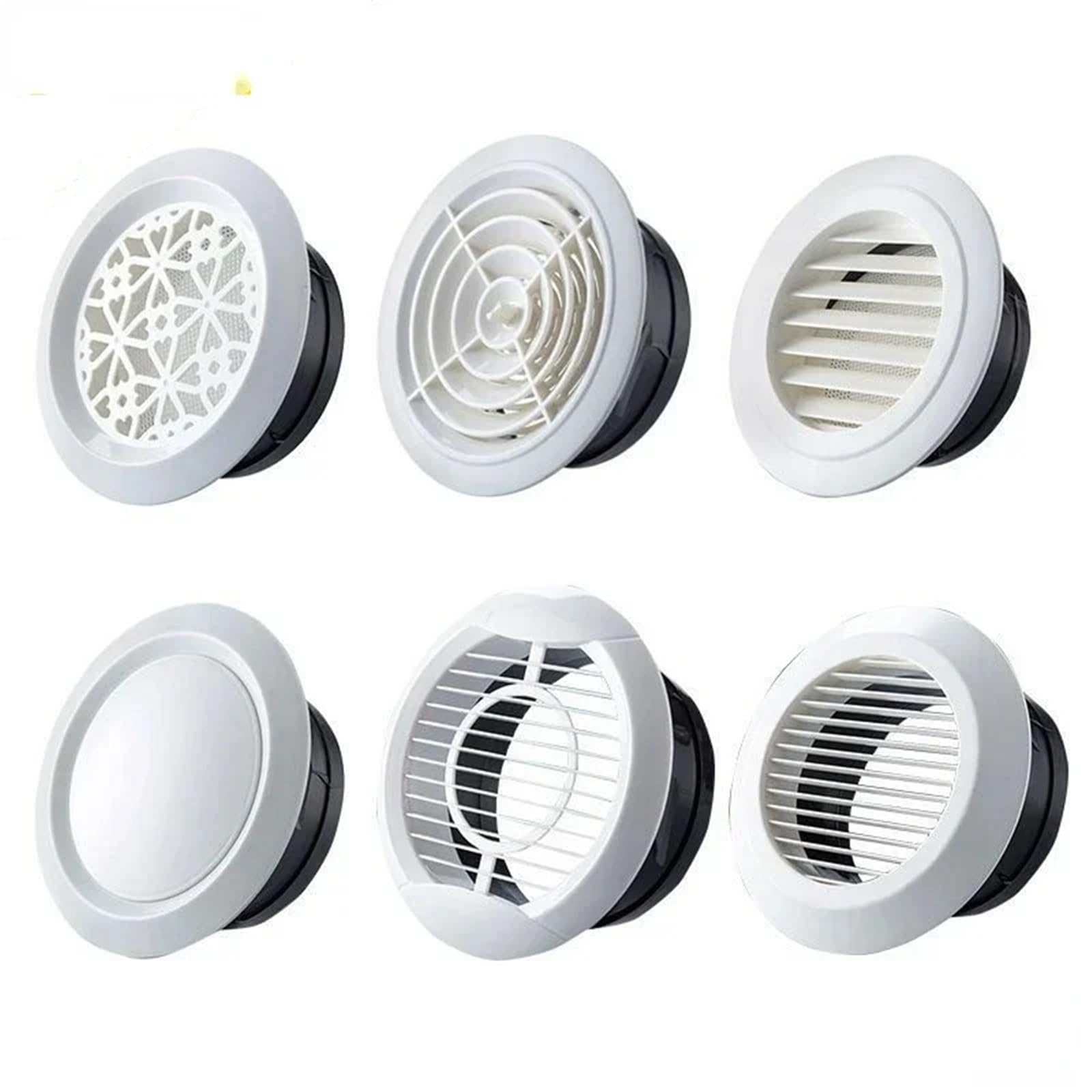 Abdeckung für Lüftungskanäle 1 STÜCK 3 "4“ 5“ 6“ 8“ Weiß ABS-Kunststoff Runde Air Vent Grill Abdeckung Diffusor Belüftung Kanalschlauch Jalousie Wand Decke Montiert(Flower Type,5Inches (125mm))