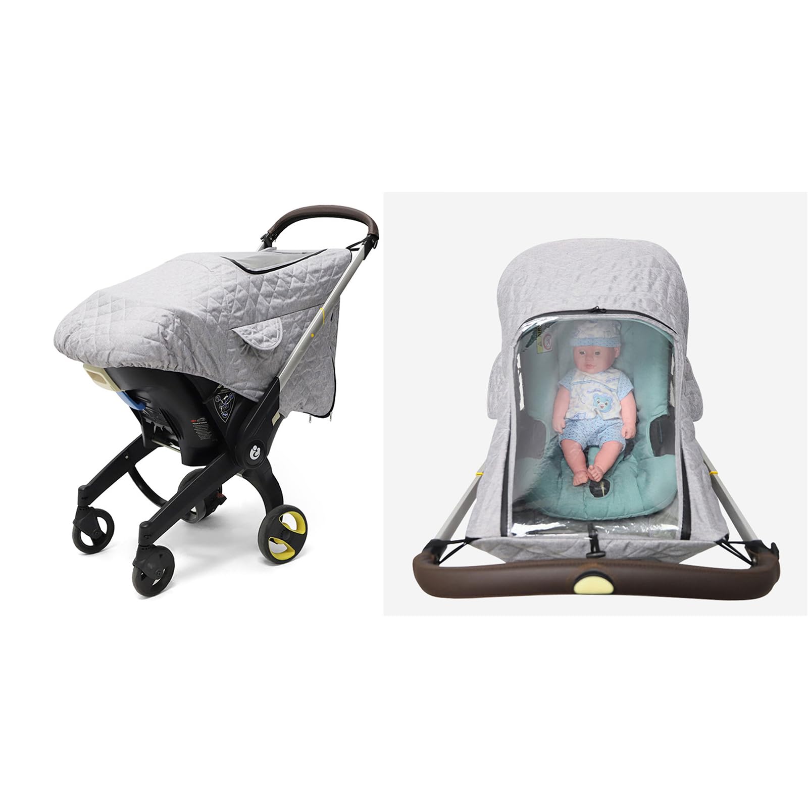 Baby Pushchair Cover Baby Stroller Rain Cover Breathable WindproofProtection Dustproof Weather Shield with Clear Window Waterproof and Cold Proof Baby Stroller Cover