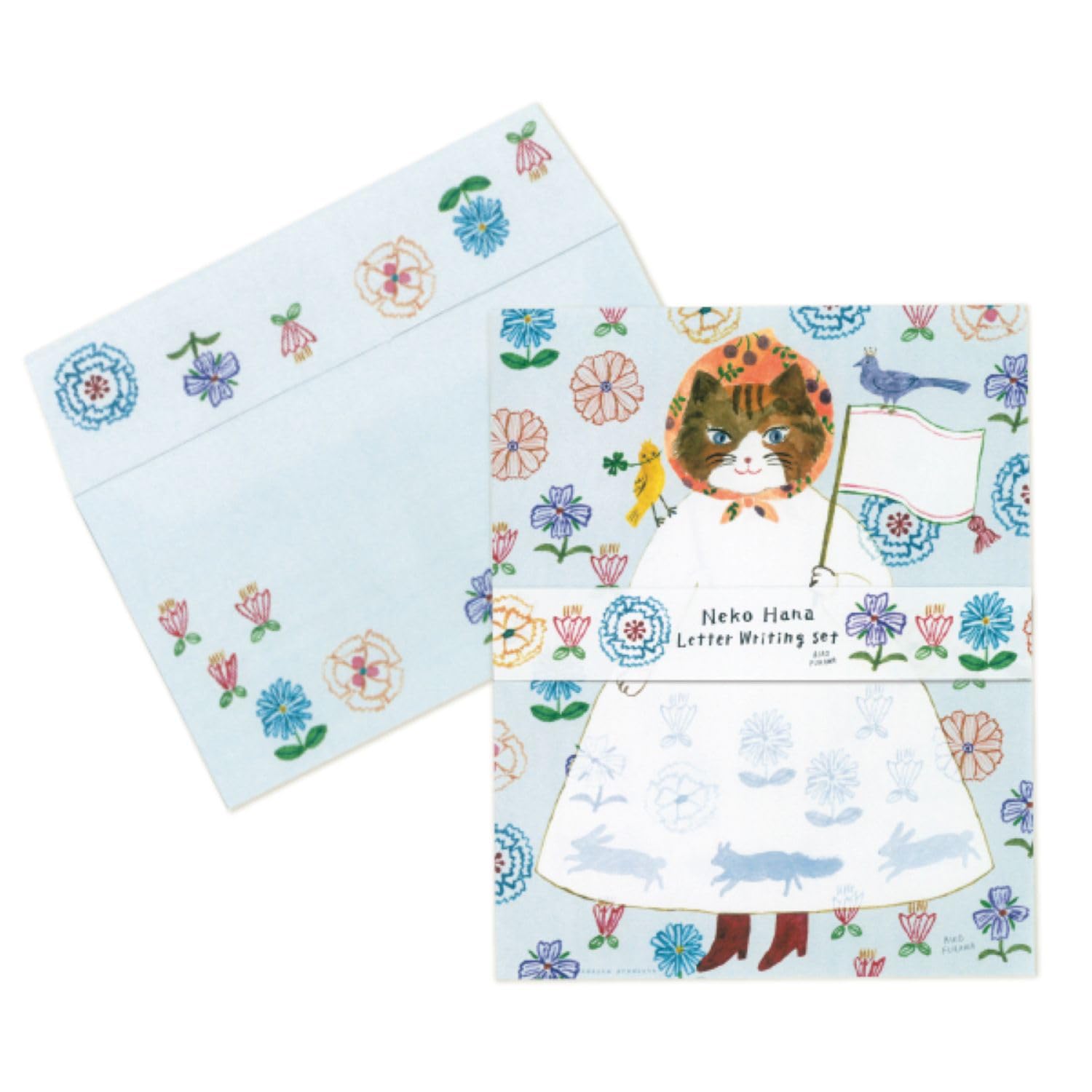 NekoHana Letter Set with Mino Washi