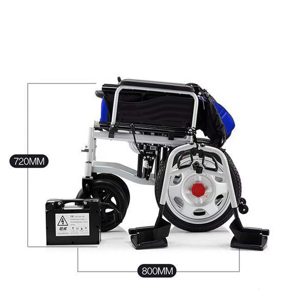 Silla de ruedas plegable ligera con inclinación ajustable y control de joystick, fácil de operar