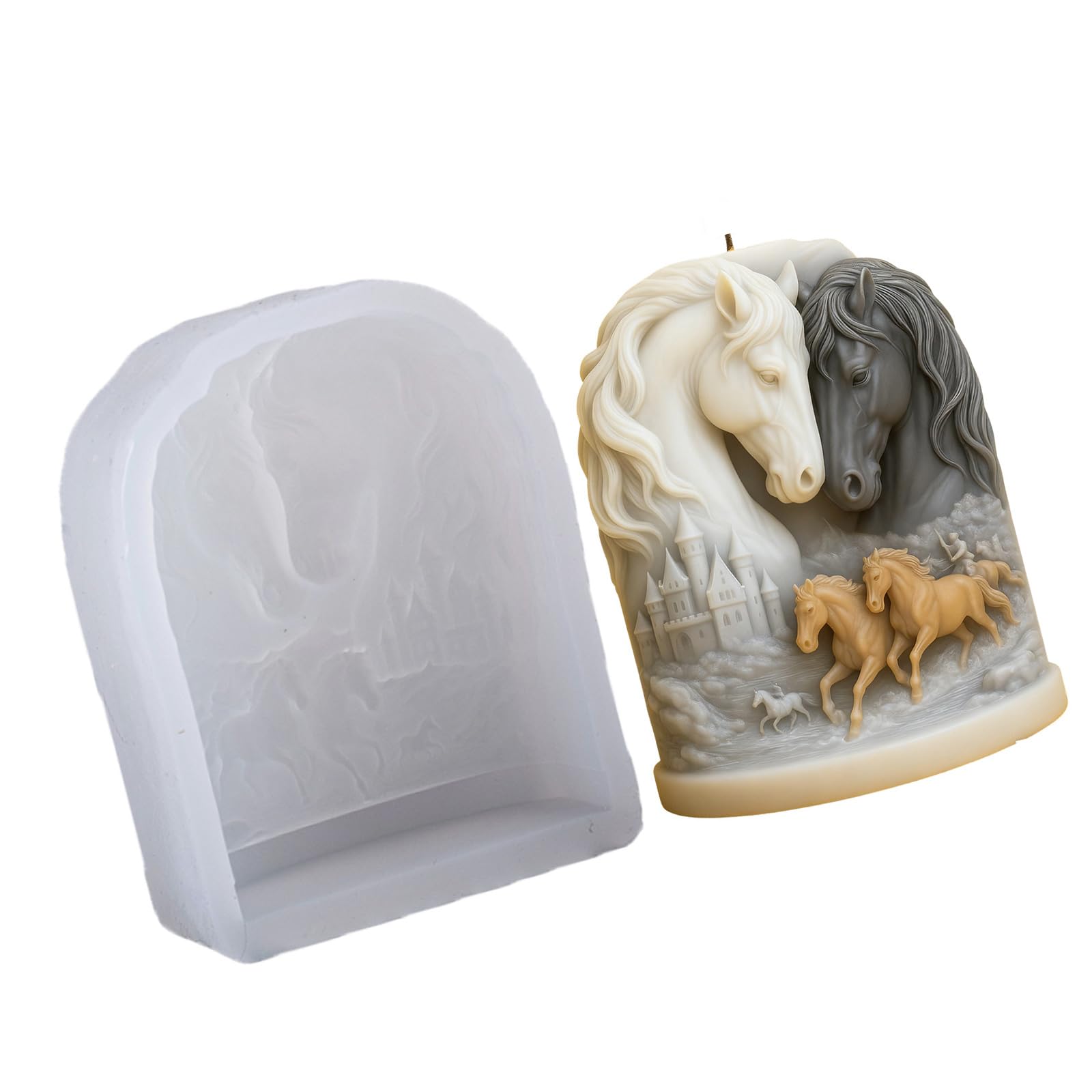 Xjdzineq Detailed 3D Relief Silicone for Soap and Other Art Projects Horse