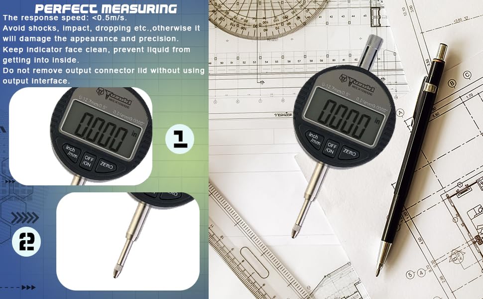 YUZUKI DI1201 Digital Digimatic Indicator – 0.01mm Precision, 12.7mm Measuring Range, High-Accuracy Tool for Precision Measurement - Image 4 thumbnail