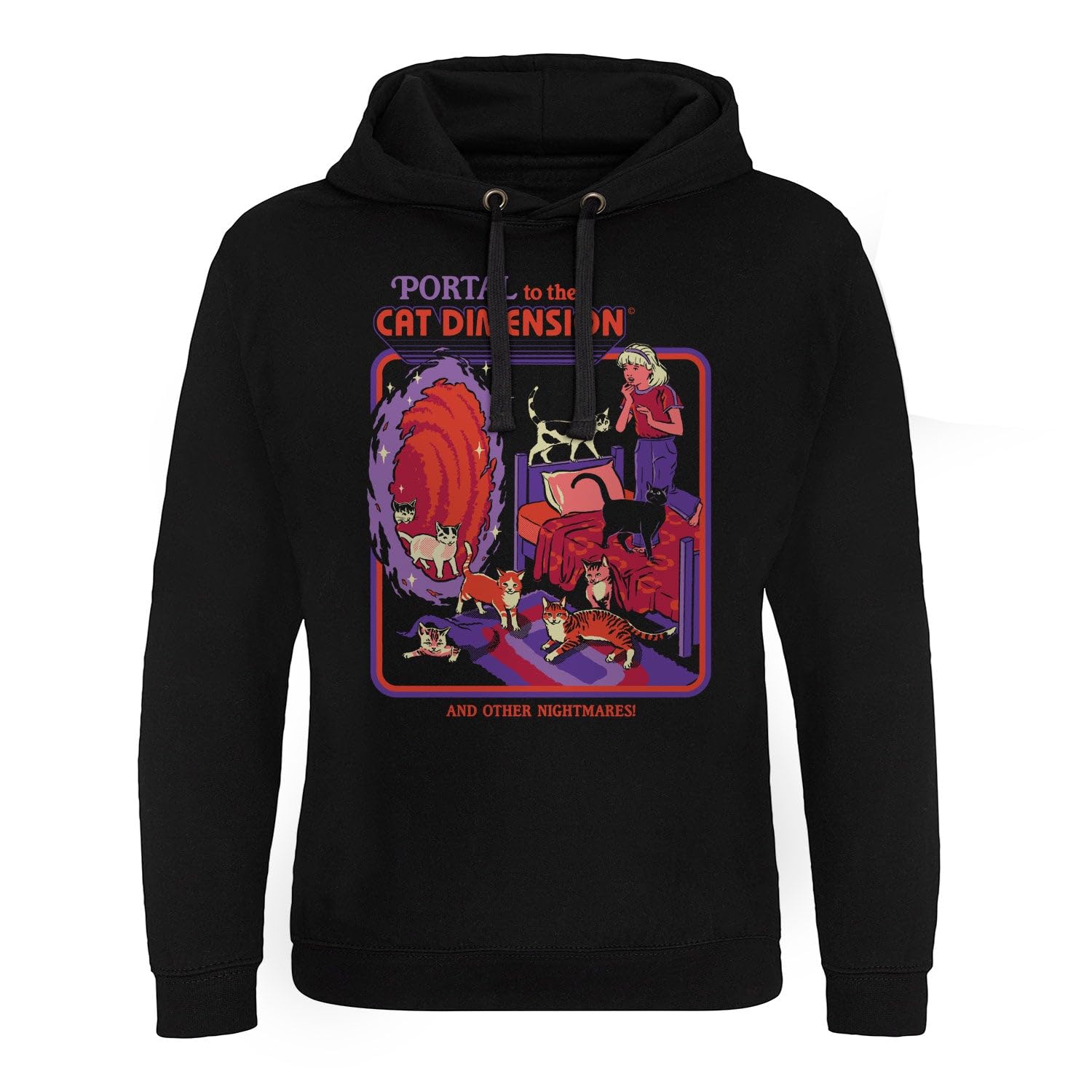 Steven Rhodes Officially Licensed Portal to The Cat Dimension Epic Hoodie (Black), Large