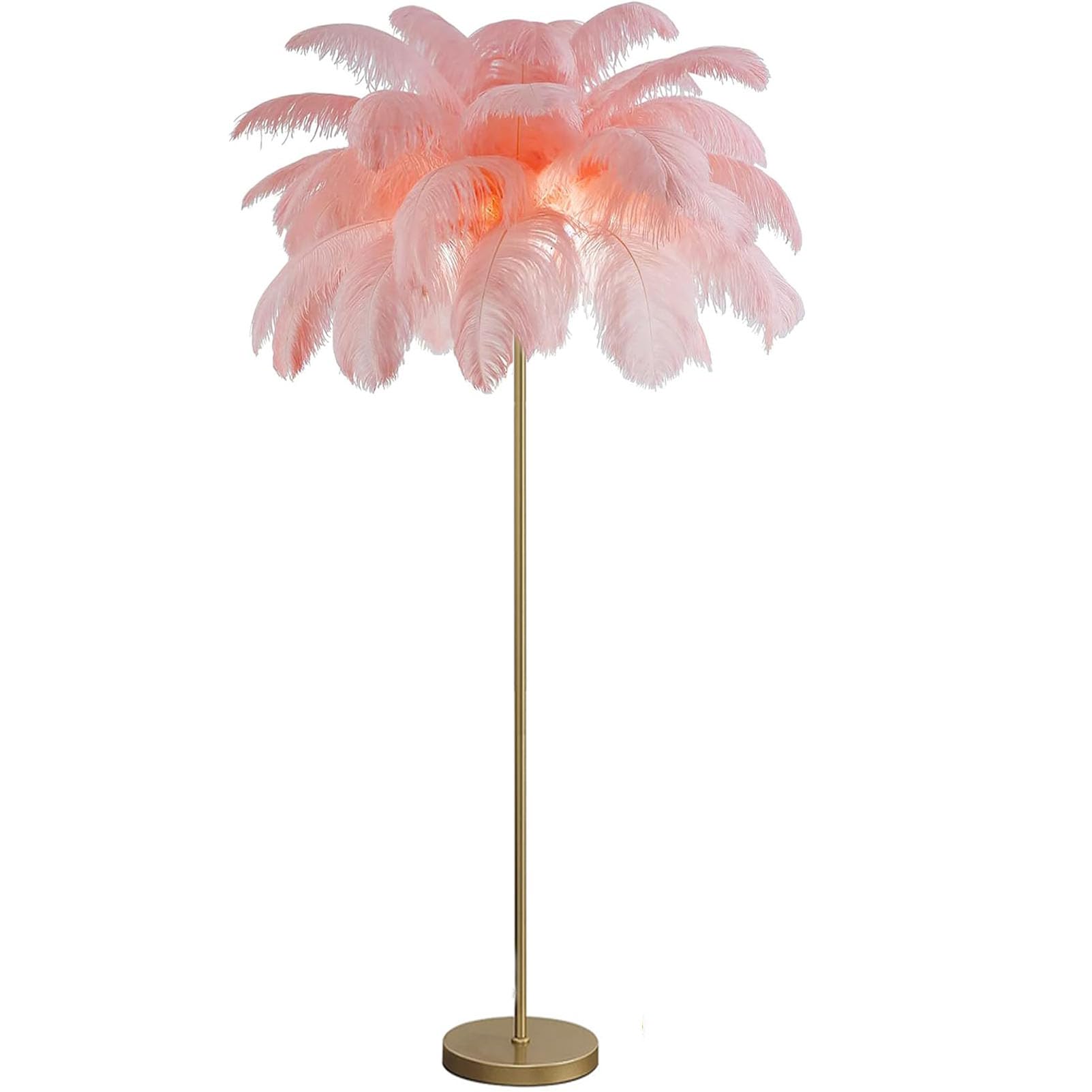Natliedop Feather Floor Lamp, Ostrich Feather Floor Lamp, Floor Lamp, Modern Feather Standing Lamp for Bedroom, Living Room (G4 Lamp Holder Pedal Switch)