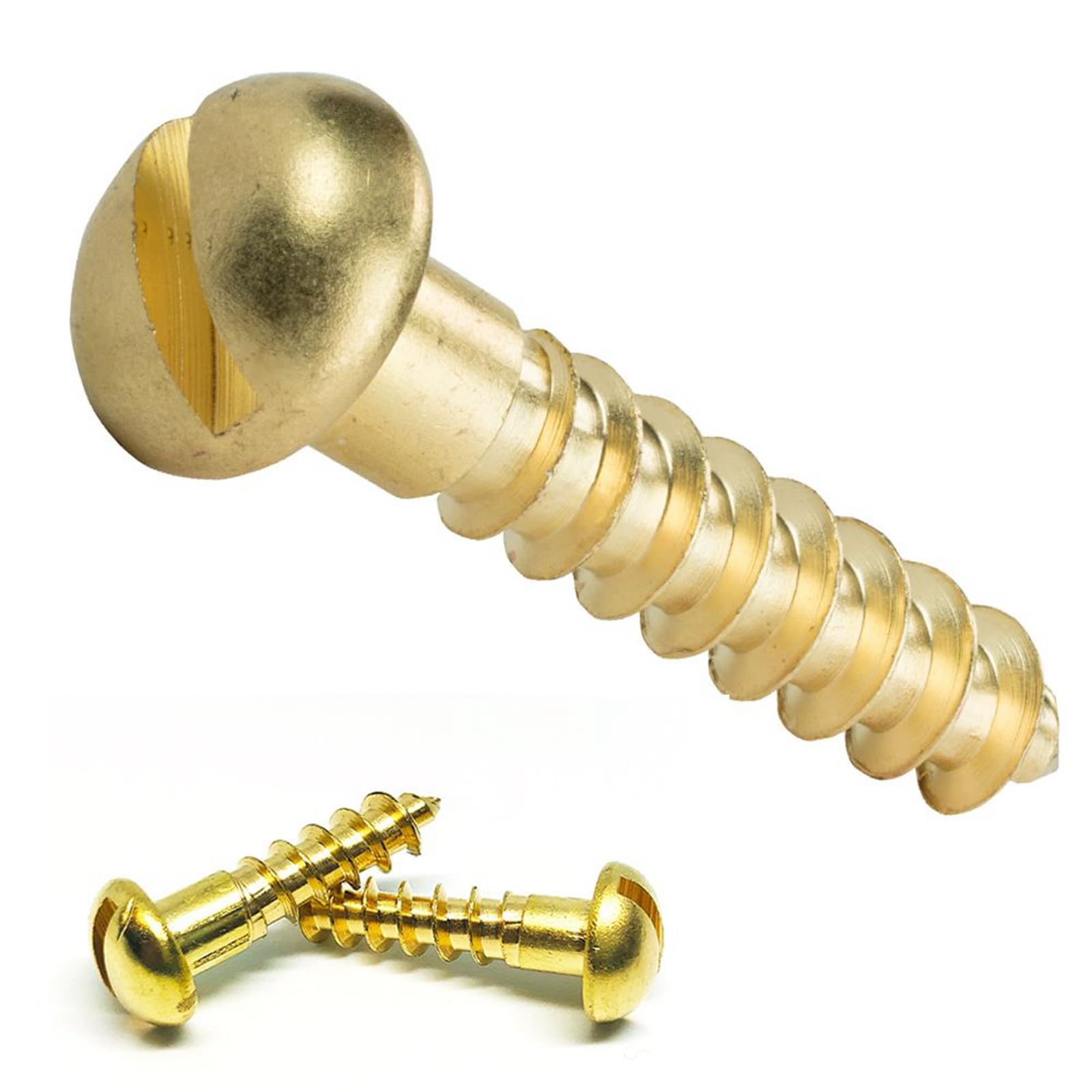 100 tornillos for madera de cabeza redonda de latón macizo M2 M3 M4 M5, sujetadores de madera autorroscantes con accionamiento ranurado for muebles, gabinetes y aplicaciones decorativas(M5 X 20mm)