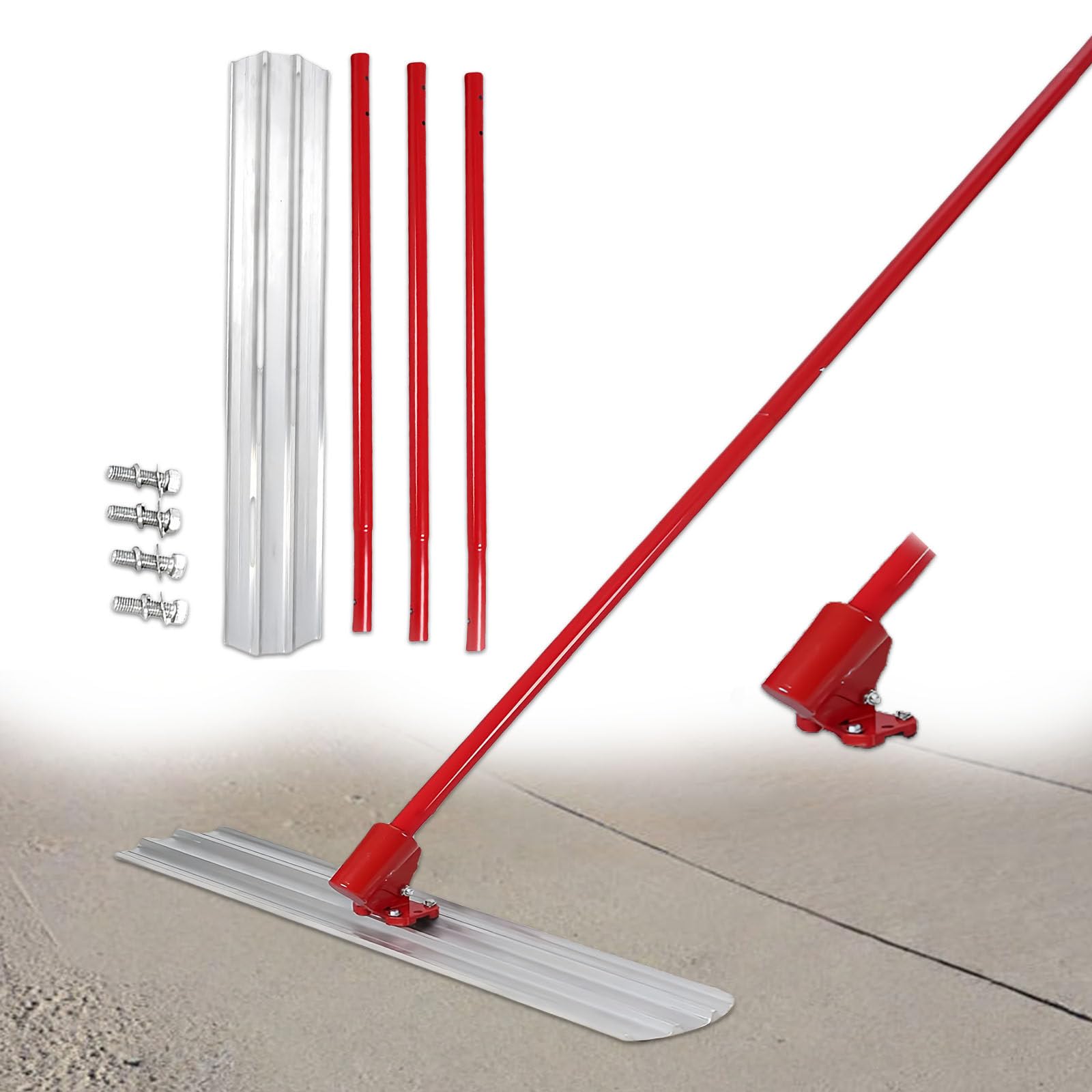Llana De Hormigón, Nivelador De Hormigón, Incluye Llana De 80/100/120 Cm De Longitud Y Pértiga Extensible De 5,4 M, Adecuada para Terrazas, Sótanos Y Garajes. 80×20cm