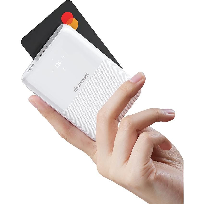 Immagine del prodotto Charmast Power Bank 10000mAh,Leggero e Sottile Caricatore Portatile PD 20W Ricarica Rapida USB C Powerbank,Mini Batteria Esterna LED Display Compatibile con iPhone Samsung Xiaomi Huawei (Bianco)