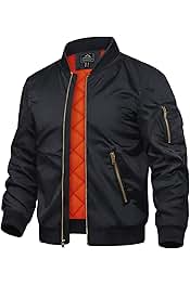 Men's Jackets-Bomber Jacket Fall Winter Warm Windbreaker Full Zip Casual Padded Coats