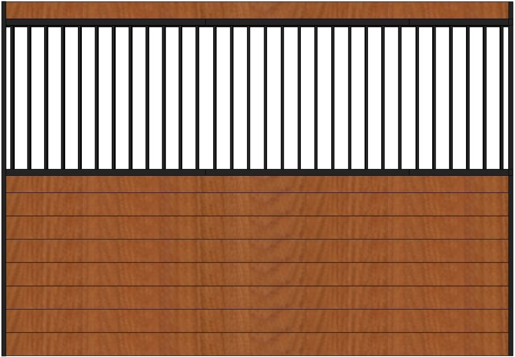 10ft Wide Horse Stall Grilled Side Wall. Black Steel
