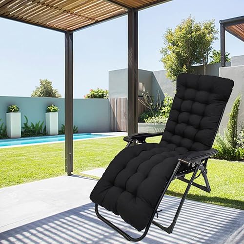 Vista 16 de Sun Lounger Chair Cushions, 67-inch Lounge Chaise Cushion Sun Lounger Mattress with Non-Slip Back Elastic Sleeve for Garden Rojo