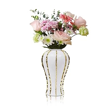 Amazon.com: XIJIXILI Ginger Jar 18 inch White and Gold Vase
