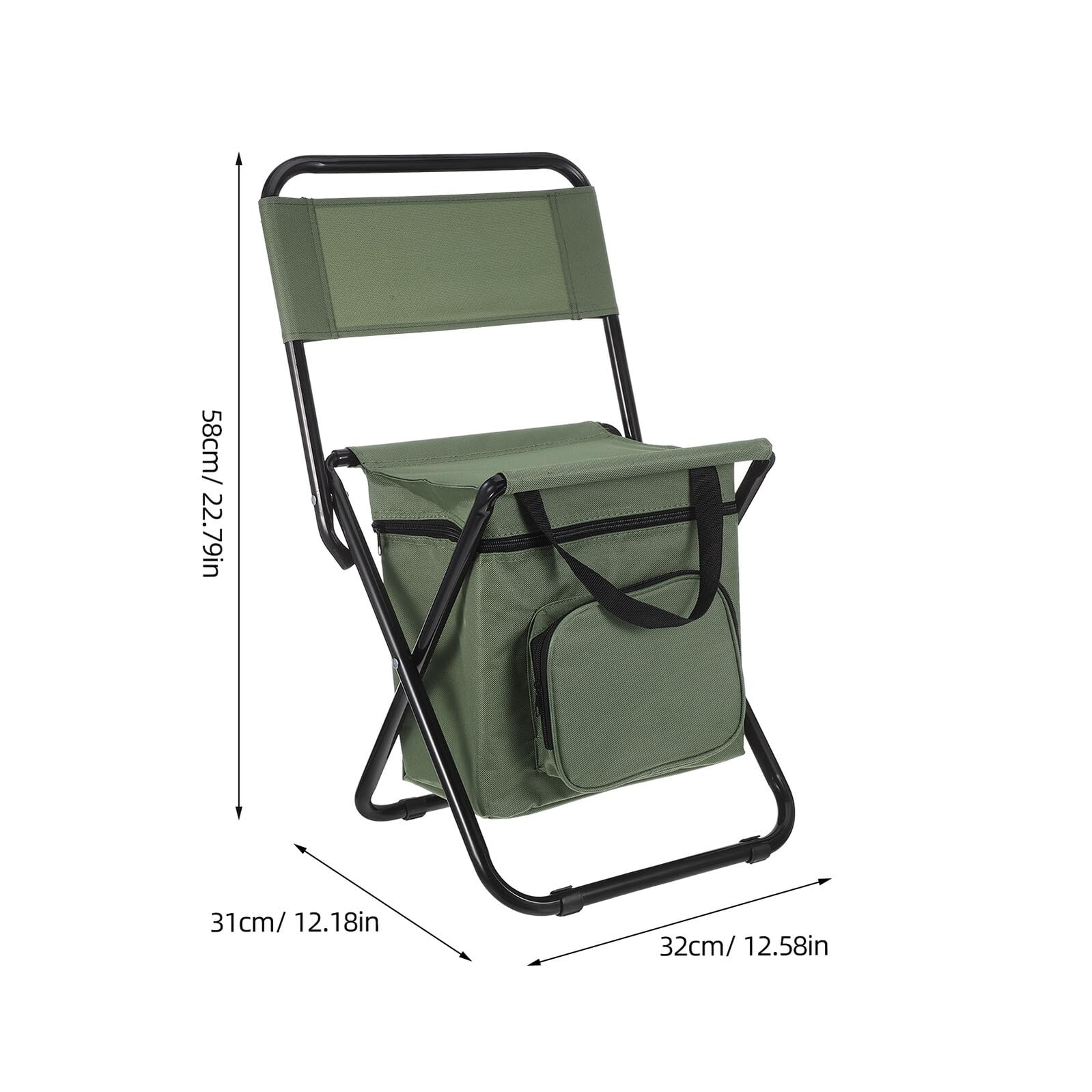 Sedia Portatile da Escursionismo Pieghevole con Schienale e Borsa Termica Integrata Sgabello Leggero da Pesca per Campeggio Picnic e Attività All’Aperto Trasporto Compatto e