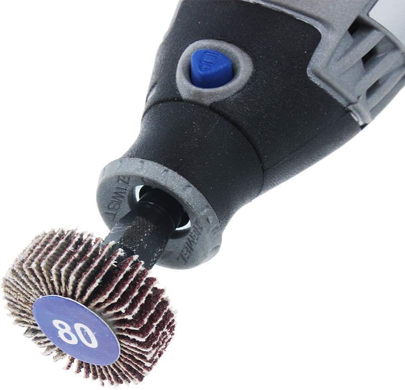 AUTOTOOLHOME 20PCS Abrasive Flap Wheel Sander 80 Grit 1/8" Shank Diameter 32mm 3/8" Thick and 1" Abrasive Sandpaper Flap Sanding Wheel Grinding Head Rotary Tool for Grinding and Polishing : Industrial & Scientific