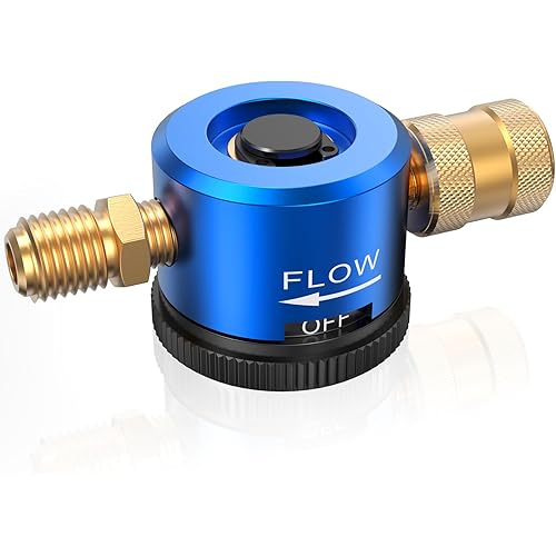 HVAC Nitrogen Regulator, Nitrogen Purge Regulator Tool with Quick-Adjust Valve for Brazing & Purging, 1/4" Hose Fittings (Blue)