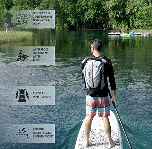 geckobrands Paddler 30L Mochila Impermeable – Bolsa Durable de PVC para Condiciones Extremas miniatura 6