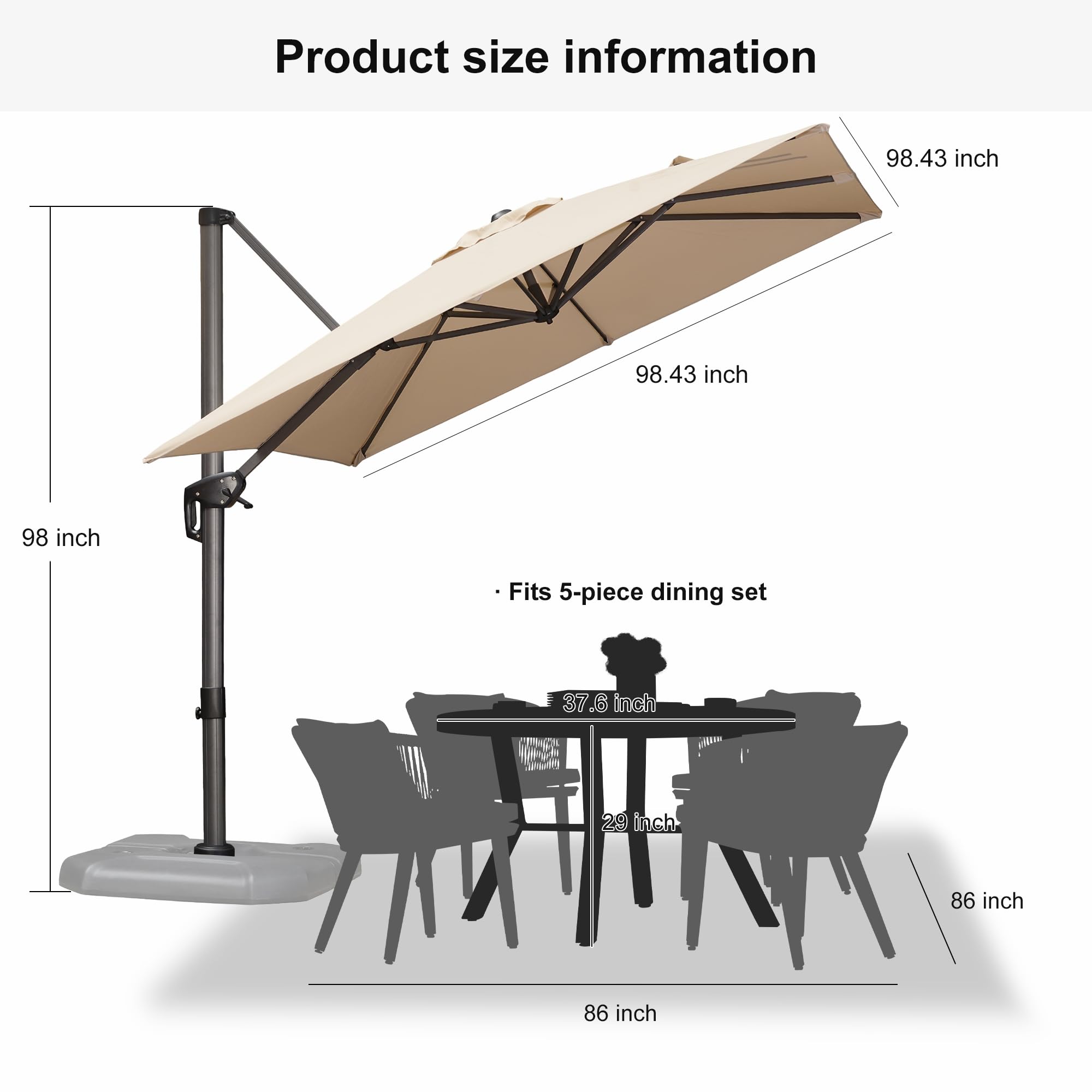 11 foot waterproof patio umbrella RITSU 11 ft x 11 ft Red Offset Cantilever Patio Umbrella with Solar LED  Lights Polyester Canopy Waterproof Fabric UV Resistant Sun Shade Wind Vent  for Patio Deck Garden Backyard Pool Outdoor