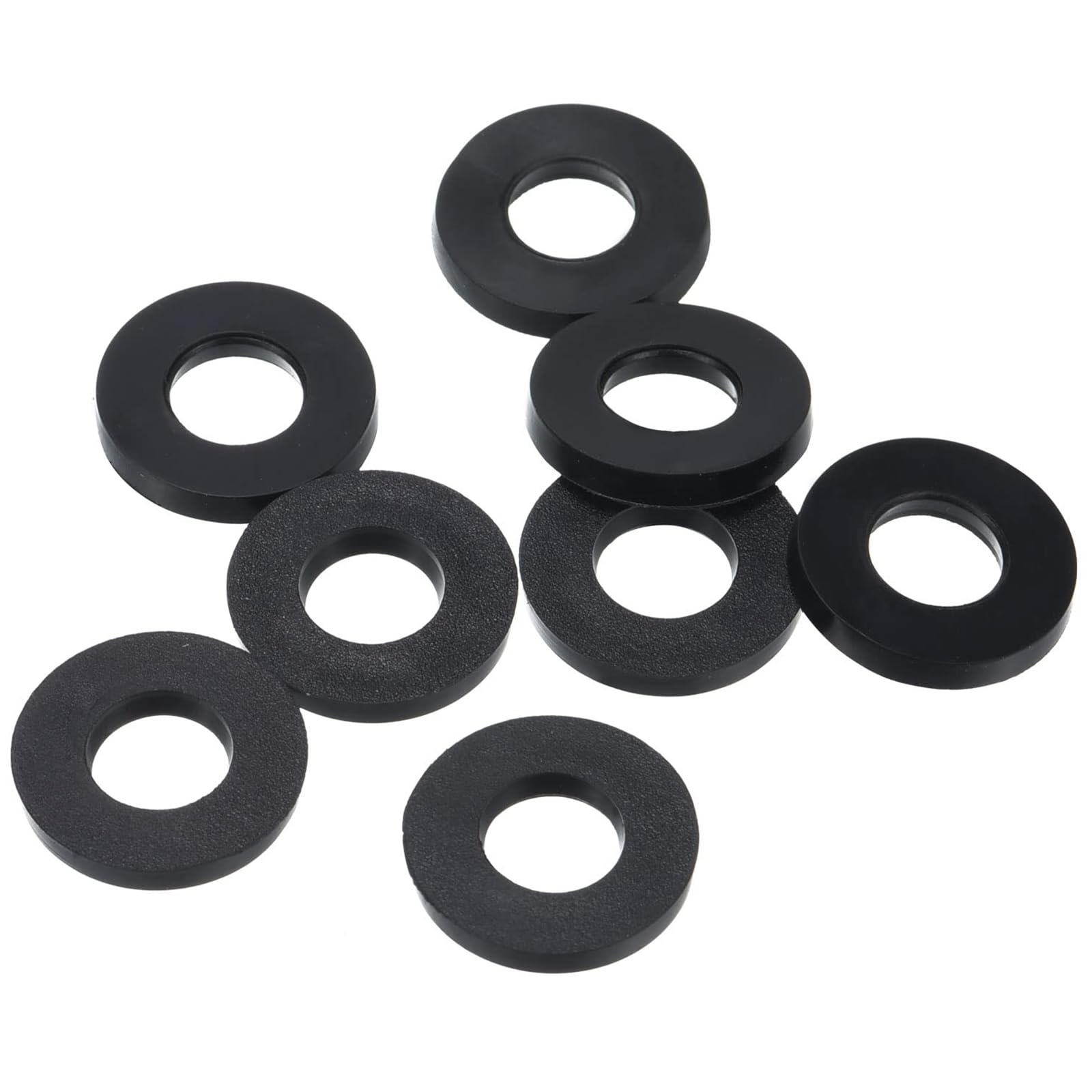 TA-VIGOR 8Pcs Rubber Flat Washers, 16mm OD, 8mm ID, 2.2mm Thickness, Heavy Duty Black Rubber Grommet Vibration Dampening Sealing Pads for Faucet, Pipe, Water Hose, Bolt Fasteners
