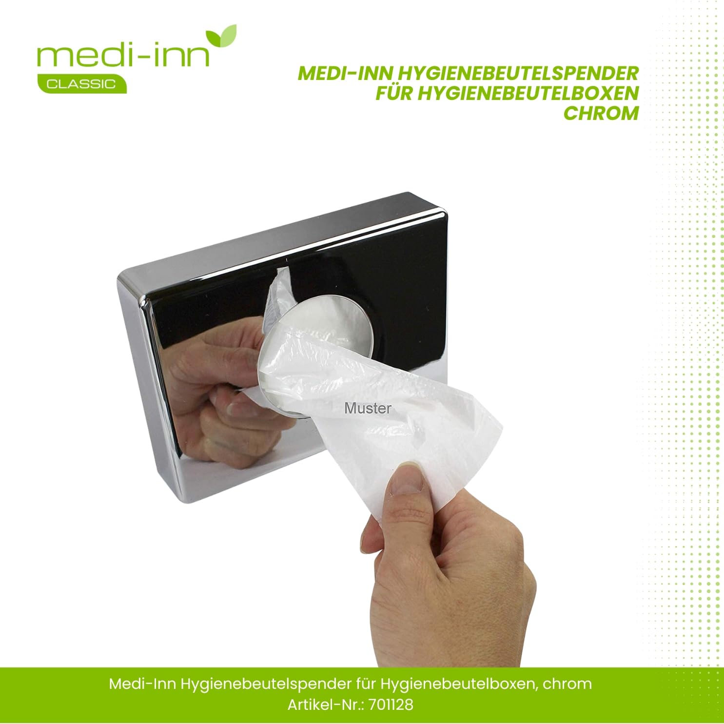 Hygienebeutelbox Soporte 24 Piezas de Medi Inn Hygienebeutelhalter - cromo