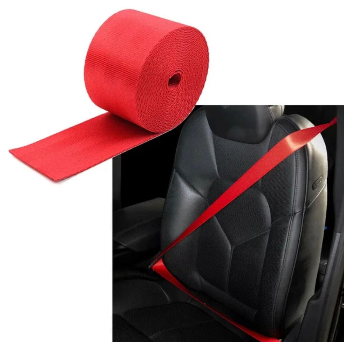 3.6m RED (Webbing Pad) JDM DRIFTING SPORTY Car Seat Belt- 1PIECE-image-25