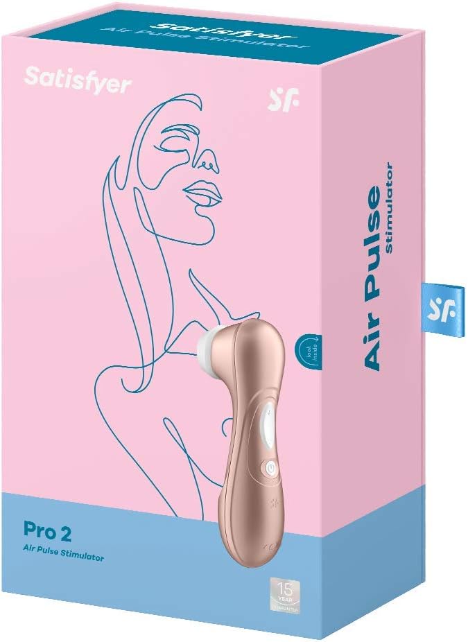 Satisfyer Pro 2 Air-Pulse Clitoris Stimulator - Non-Contact Clitoral Sucking Pressure-Wave Technology, Waterproof, Rechargeable (Rose Gold) : Health & Household