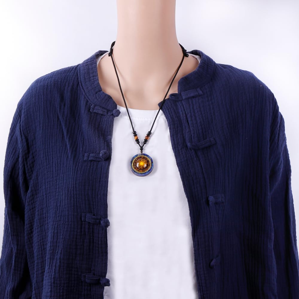Day Day Up Orgonite Necklace - Sri Yantra Rotatable Pendant For Anti Stress Anxiety & Meditation - Malachite And Tiger Stone For Spiritual Healing & Positive Energy - Image 6
