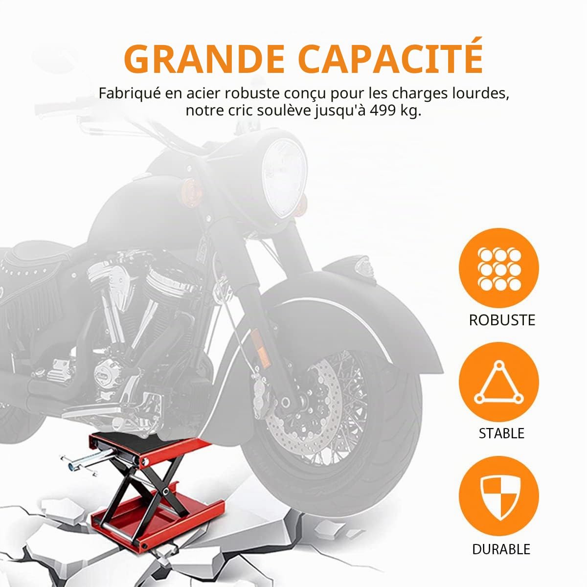 Cric de Moto Levage 500 kg 1100lbs Hauteur 8.5-34 cm Pont Élévateur Ciseaux Moto en Acier Plate-Forme Élévatrice Moto Dimension Lève Moto Sécurisée Table Élévatrice Moto Réparation Quad