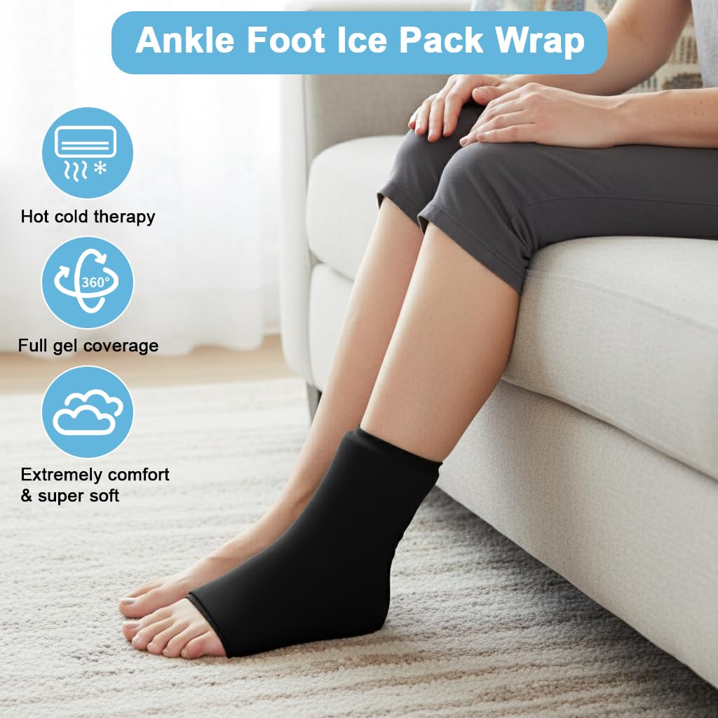 HANNEA Foot Gel Pack, Ankle Ice Wrap for Pain Relief, Heat Dressing — Amazon image 5