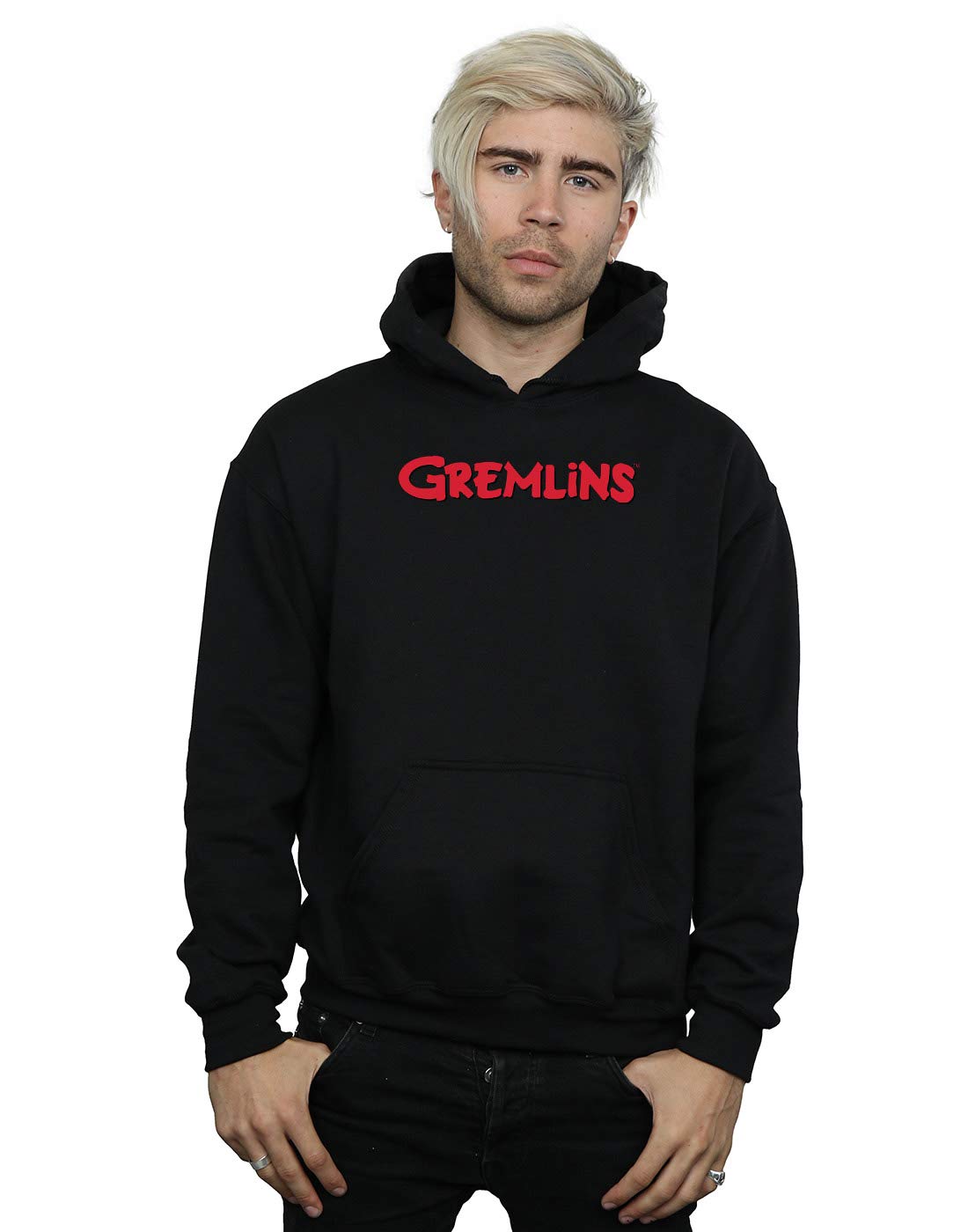 Absolute Cult Men's Black Gremlins Text Logo Hoodie XXX-Large