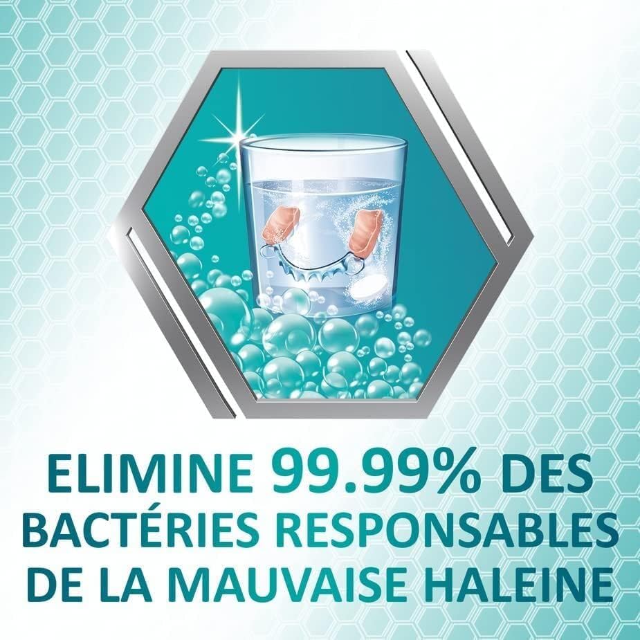 Polident Nettoyant Antibactérien pour Prothèses Dentaires Partielles et Complètes - Lot de 108 Comprimés pour Hygiène et Confort - Description