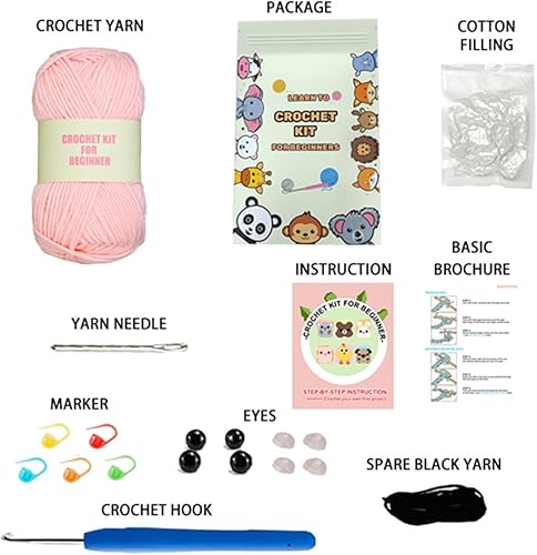 Miniatura 5 de zavicos Kits de ganchillo para manualidades, lindo cerdo para adultos y niños, kit de animales de ganchillo paso a paso para principiantes,