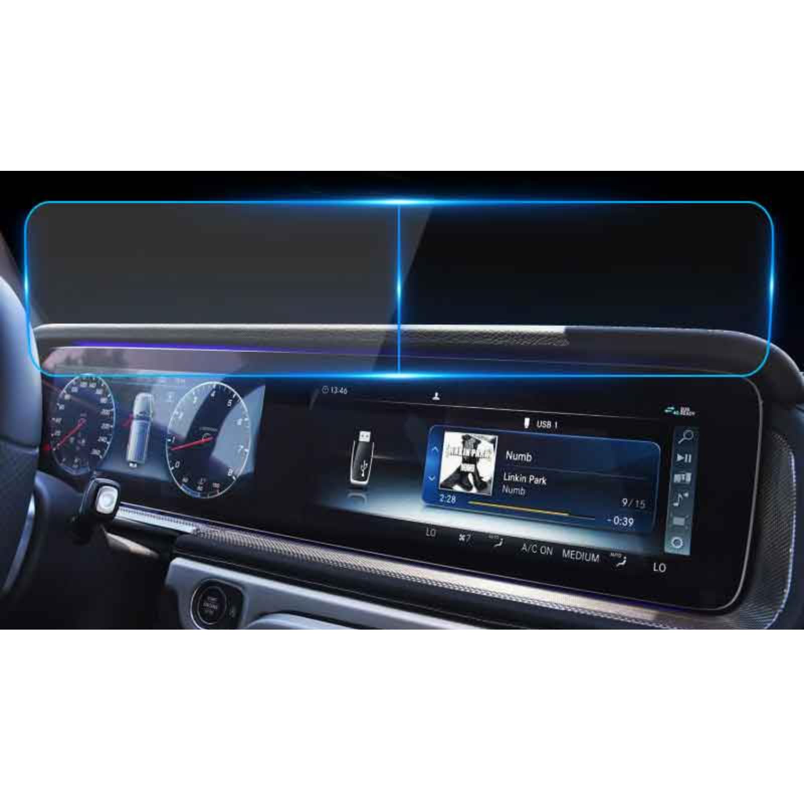 Nawigacja samochodowa Szkło hartowane Ekran LCD Folia ochronna Naklejka Osłona Dla Benz klasy G W463 G350 G500 G63 2019-2022