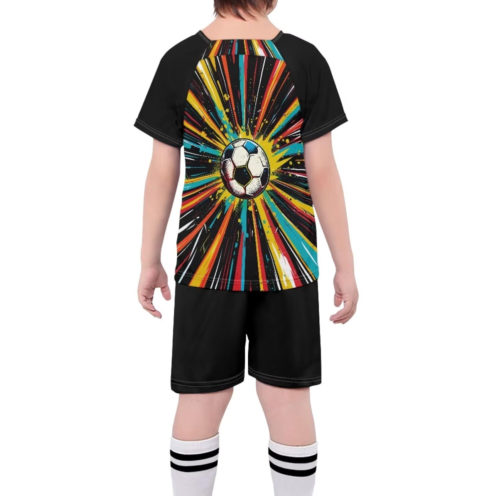 ORGYPET Football Stripe Soccer Jersey for Kids Children's Football Suit Flexible Comfy Youth Soccer 2024 Trendy Jersey Soccer Uniforms for Boys Classic Active Wear for Unique Style, XS