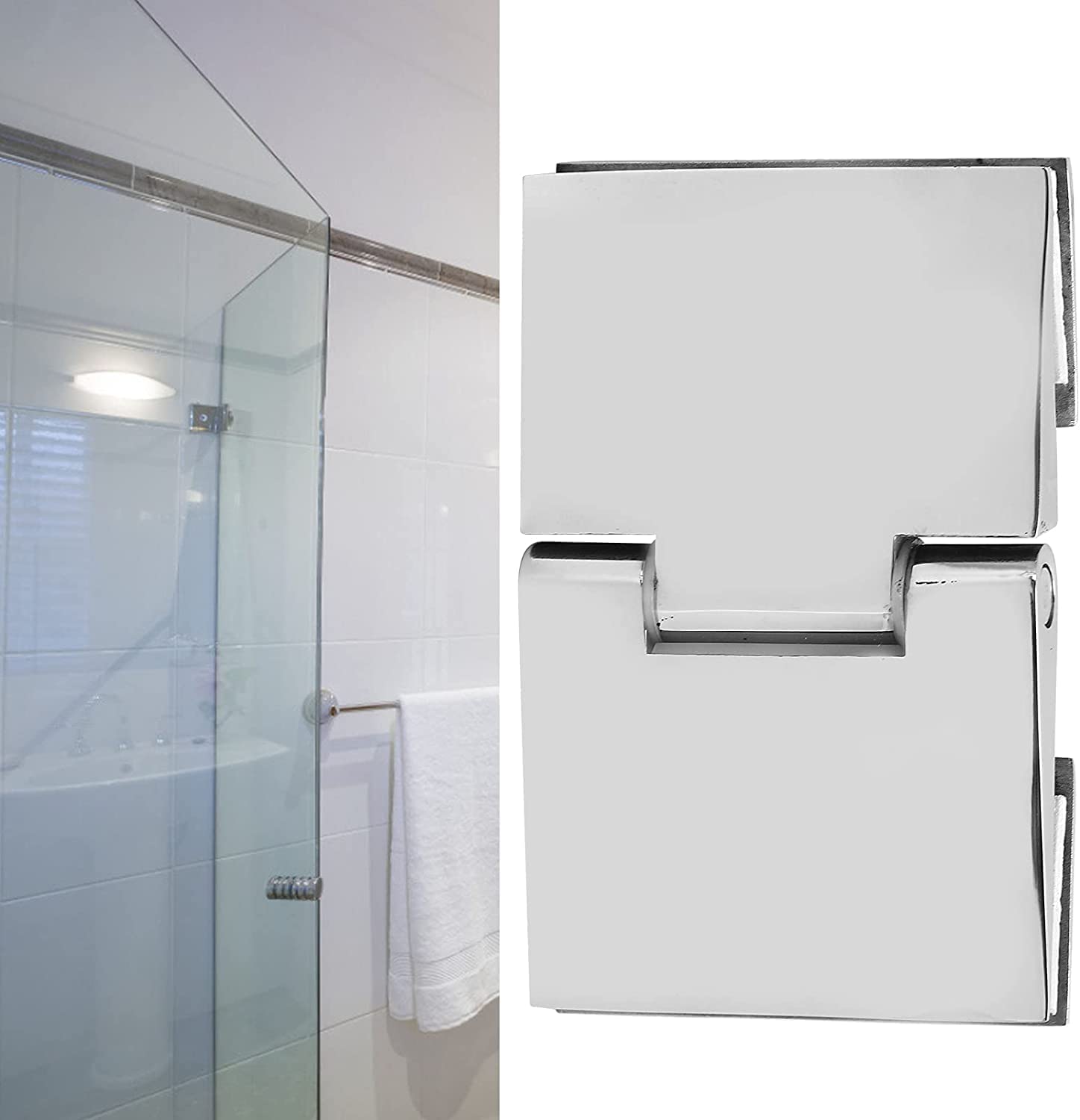 Serenepeak One Color Not Easy To Rust 304 Stainless Steel Glass Hinges Beveled Double‑Sided Glass Door Hinge