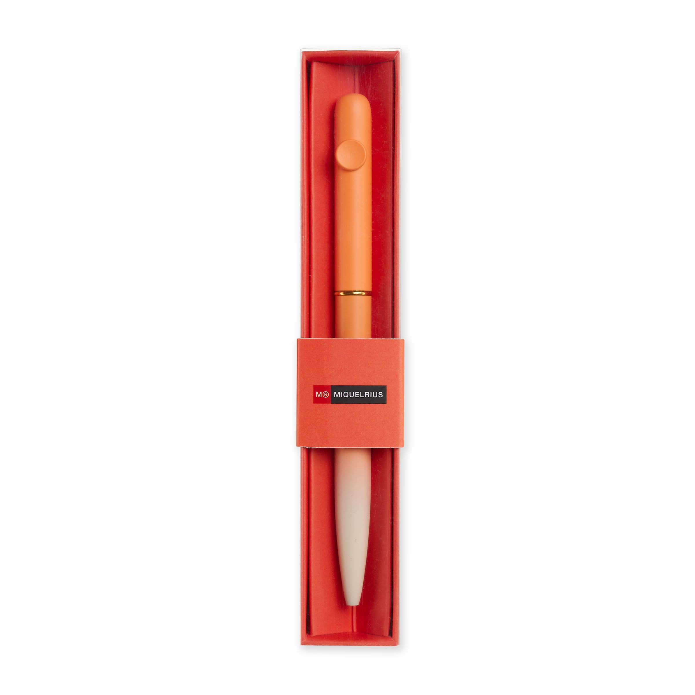 Miquelrius - Blue ballpoint pen, Optimal for school supplies, Pen tip 0.7 mm, Office supplies, Pretty stationery, Rotating pen, Orange gradient