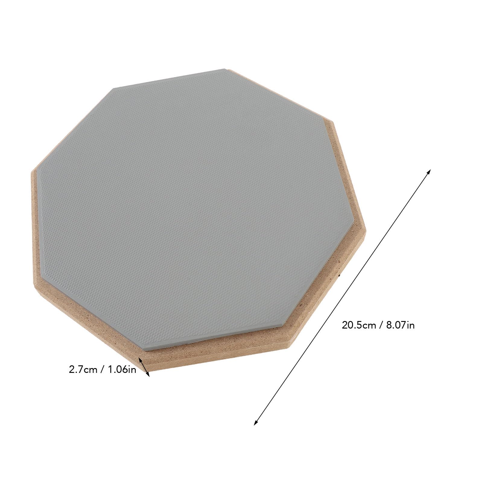 Practice Drum Pad, 8 Inch Rubber Silent Exercise Pads Set Mat for Adult Kids with 2 Pairs of Drumsticks (Grey)