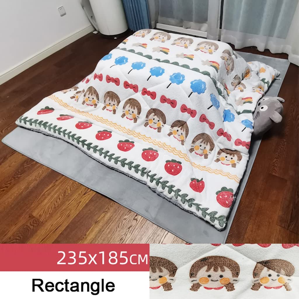 Stoły Ogrzewanie Kotatsu do kawy, wielofunkcyjne niskie, kołdra z truskawkami, ogrzewanie podłogowe w zimie, ciepły prezent dla rodziny (kolor: biały, rozmiar: 1057540 cm) (biały 105 * 75 *