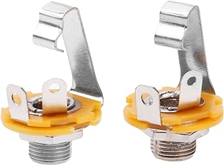 2Pcs Stereo Input Jack Plug Socket Output 1/4" 6.35mm Socket for Electric Guitar