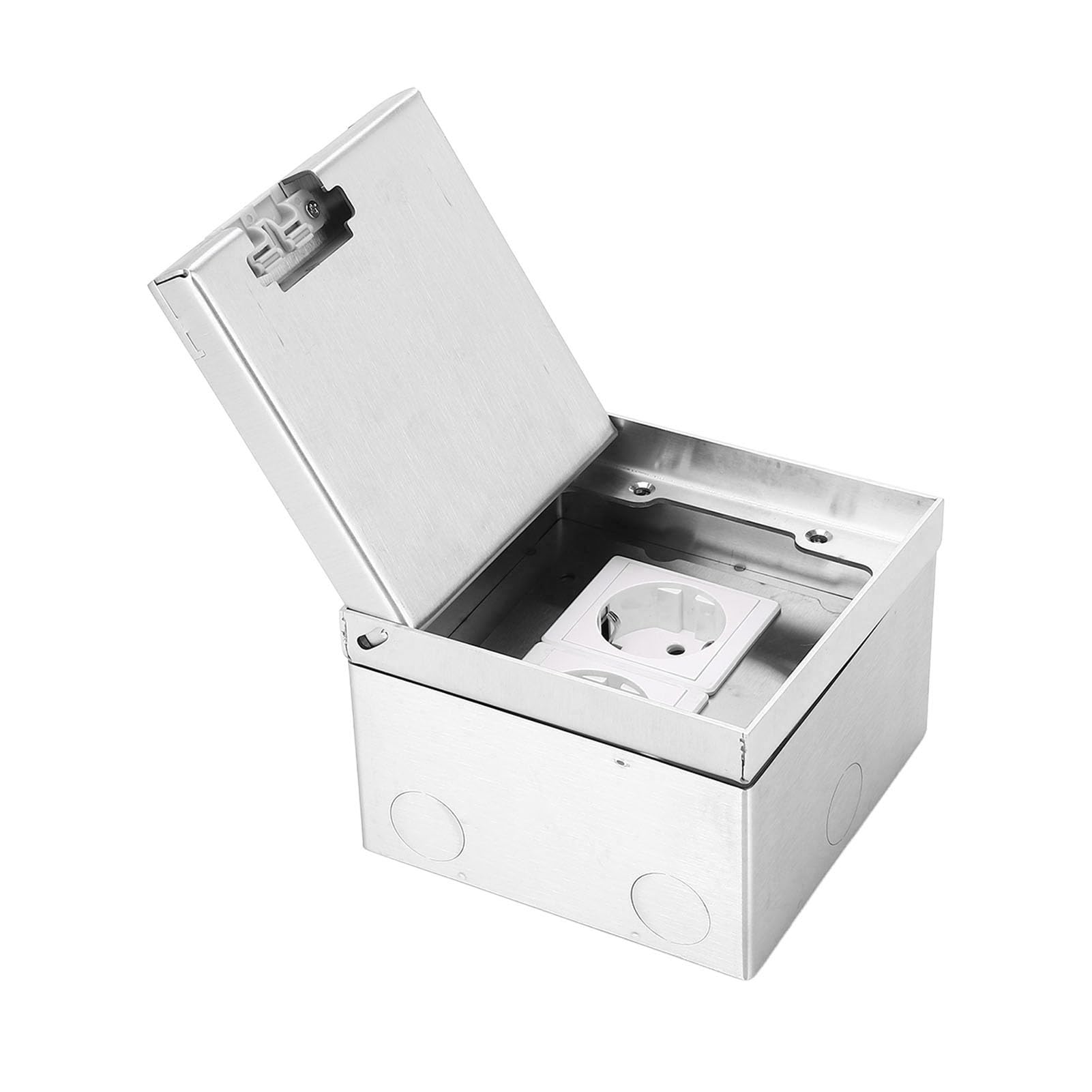 Inbouwvloerdoosset, 16 Amp Roestvrij Stalen Sabotagebestendige Contactdoos met 3 EU-stopcontacten, AC250V Waterdichte Vloerstopcontactdoos voor Thuis, op Kantoor (5,12 X 7,87