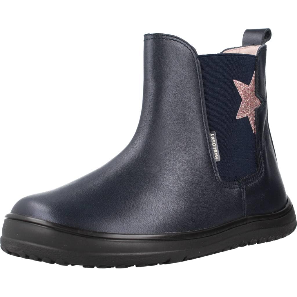 Pablosky Botas de Niña azules de Piel con Cremallera