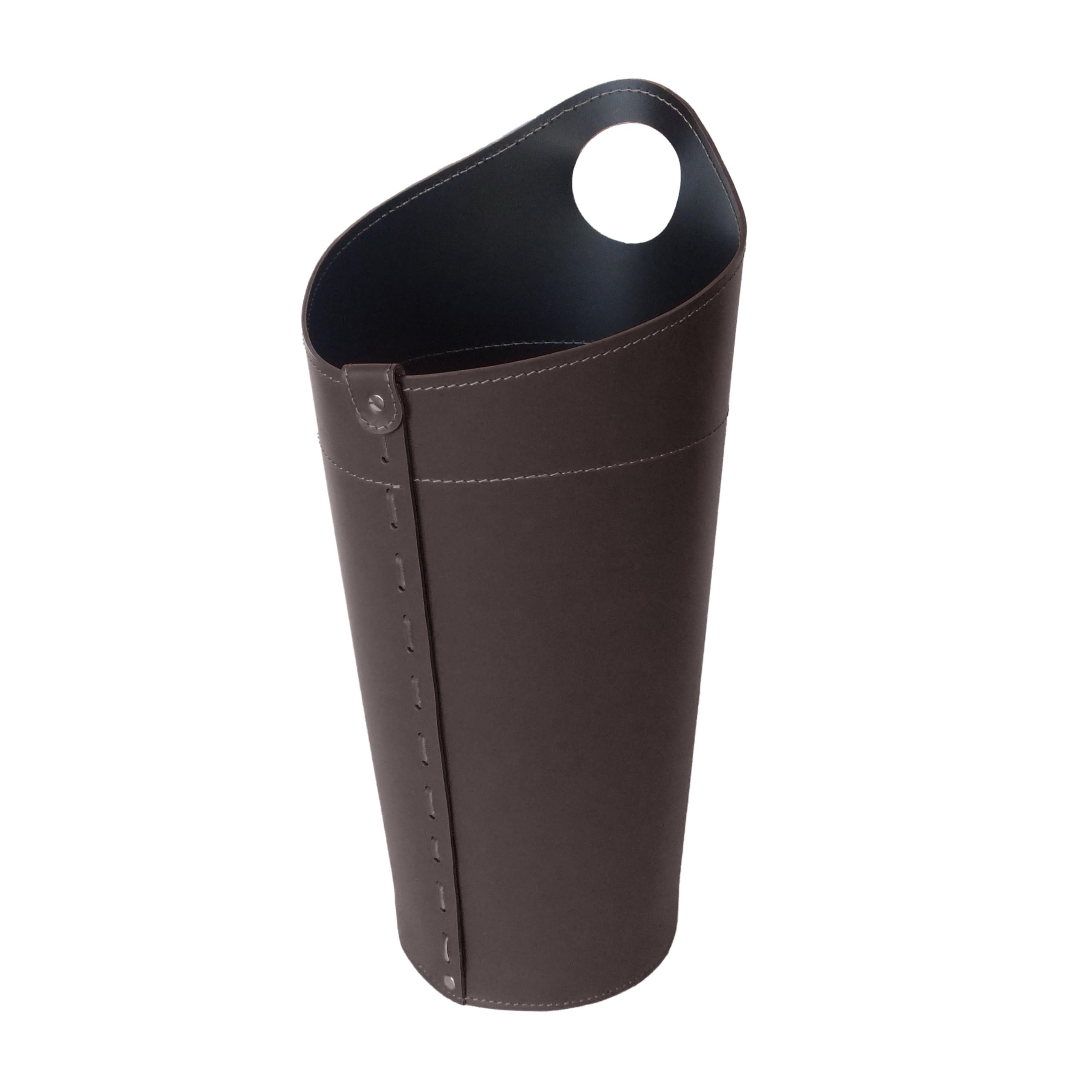 LIMAC Design NILAR, Set Ferri da Camino con Manico in Cuoio, Borsa Porta-Ferri Moderno in cuoio, Attrezzi da Caminetto, Sacca portaferri, Prodotto in Italia. Marrone Scuro