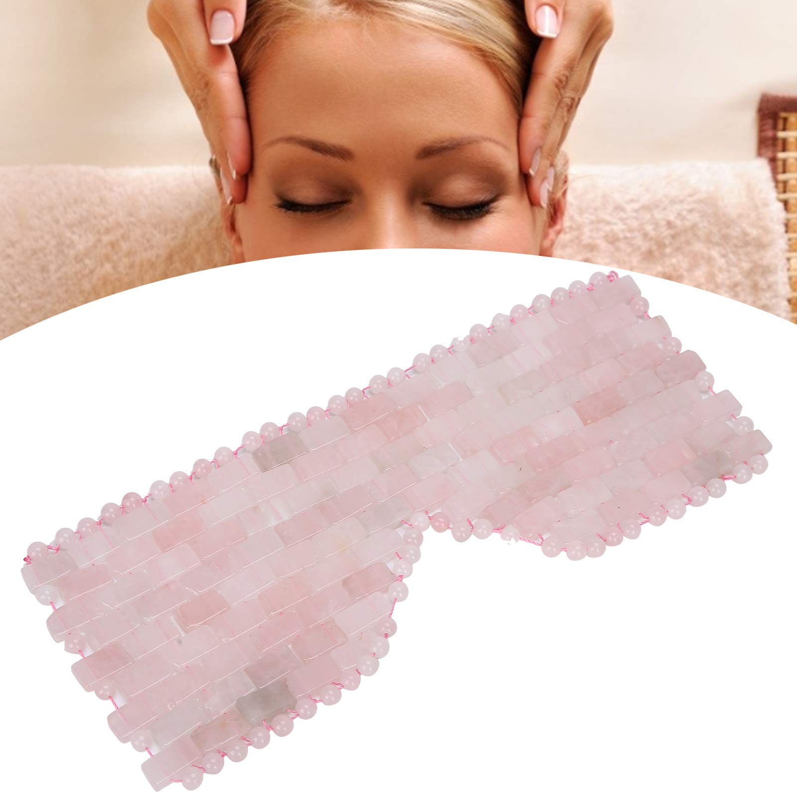 Le masque de relaxation des yeux Jadestone, outil de soin de sommeil naturel pour masseur de visage réduit les cernes(Quartz rose)