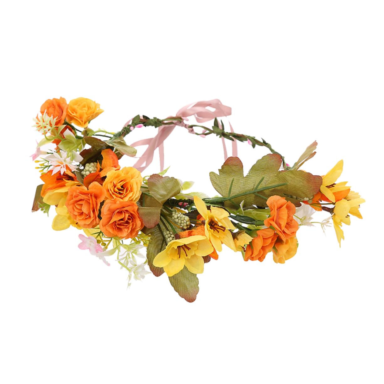 FRCOLOR 3stücke Brautkranz Haarreifen Aus Kunstblumen Orangefarbener Hochzeits Haarschmuck Für Damen Für Partys Bühnenaufführungen Festliche Anlässe Attraktives Accessoire Für