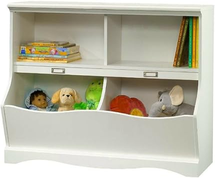 BS Bookcase Storage Bins White Kids Toys Storage Cabinet Organizer Cubbyhole Indoor Home Childrens Room Entryway Ferniture Casual Style Decorative Unit & eBook by BADA shop