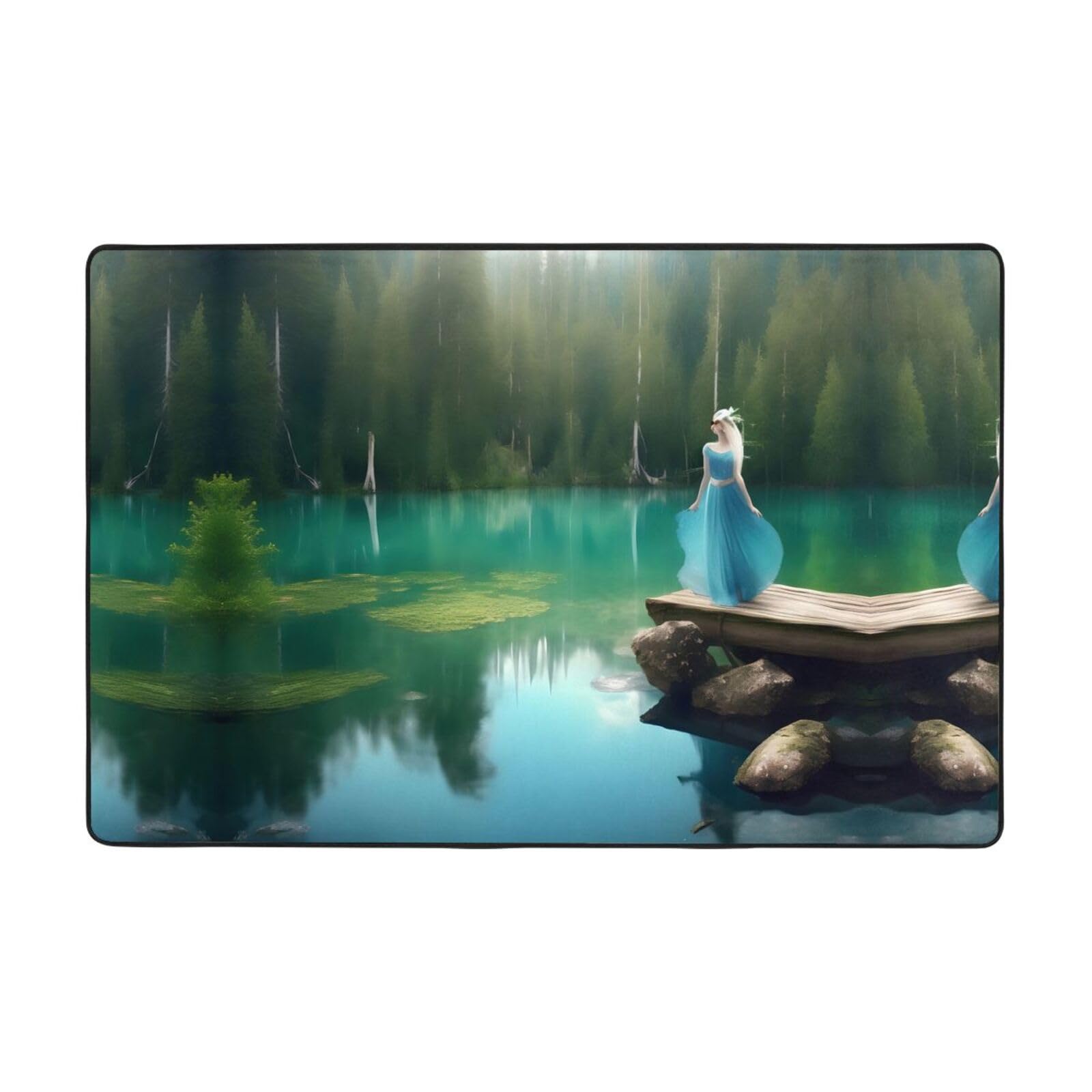 Tapis super doux Lake Fairy pour salon et chambre d'enfant