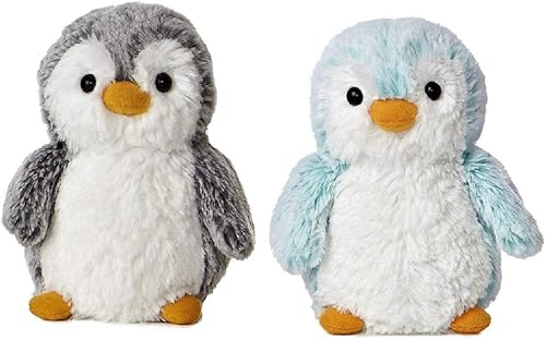 Aurora Paquete de peluche de 6 pulgadas, color gris y azul