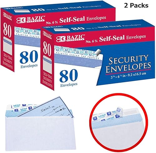 Miniatura 7 de 160 sobres de seguridad blancos autoadhesivos 3-5/8 "x 6-1/2" envío de cartas