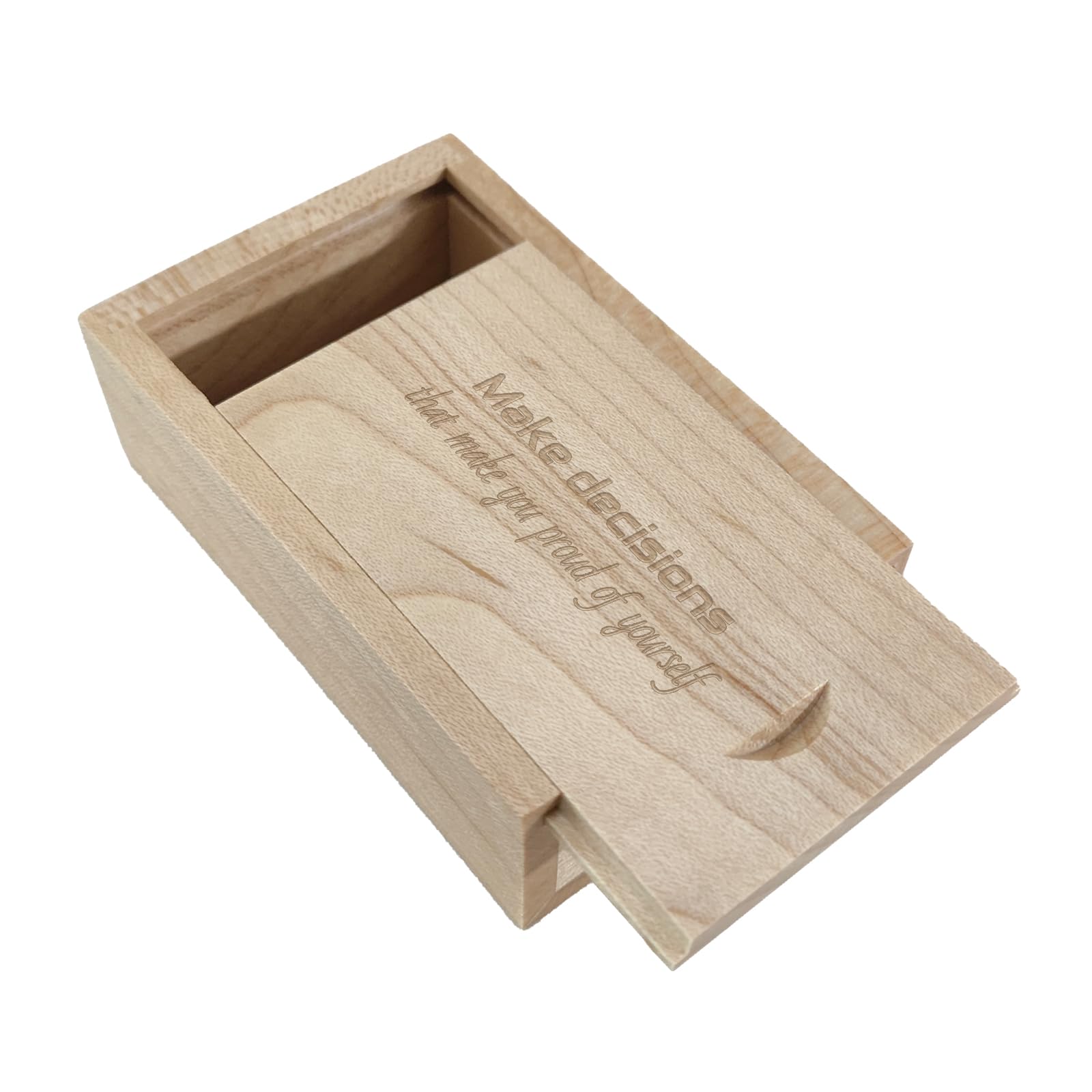 Boîte à mémoire USB en bois gravée pour cadeau de remise de diplôme et anniversaire JBOS